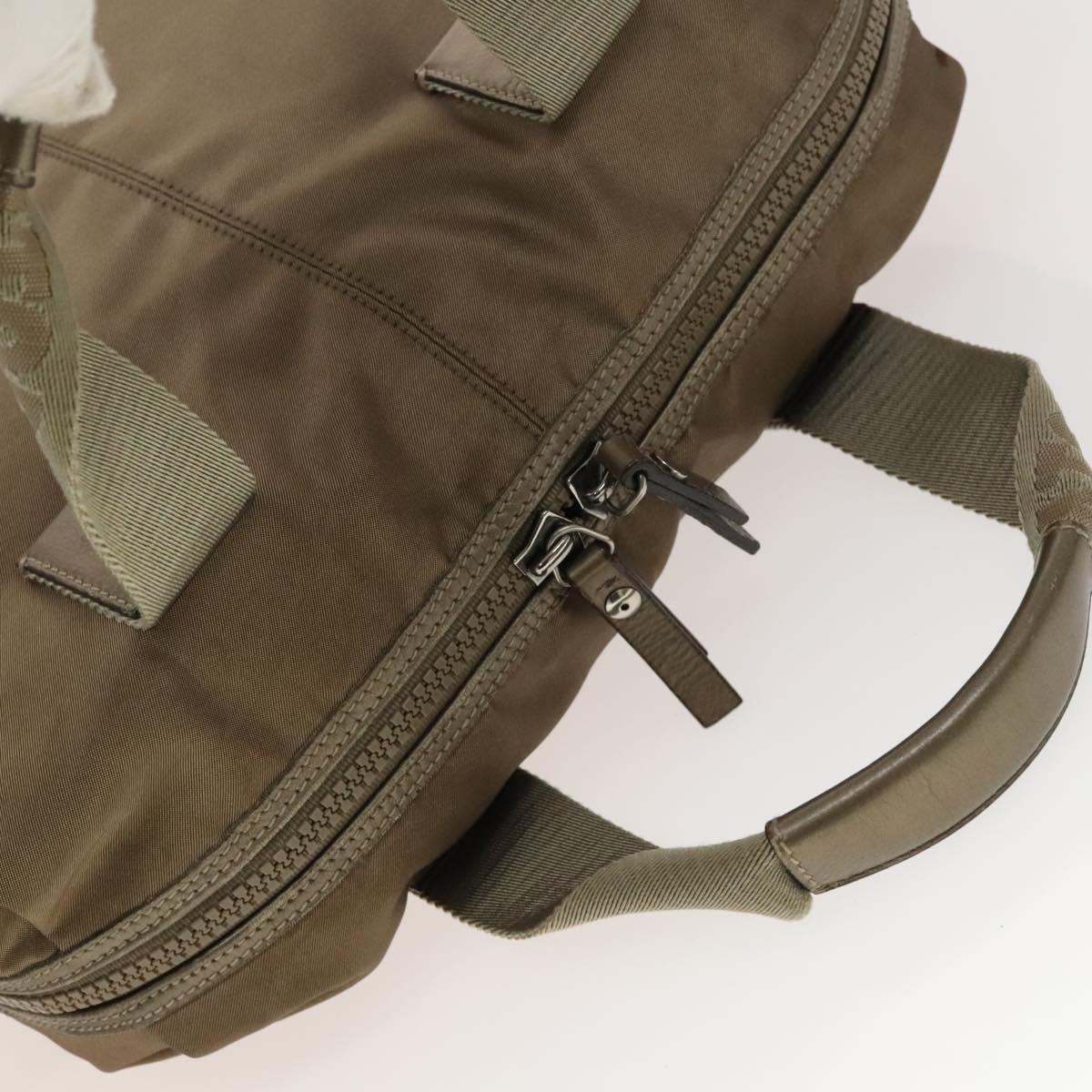 Salvatore Ferragamo Tote Bag Nylon 2way Beige Silver Auth gh287