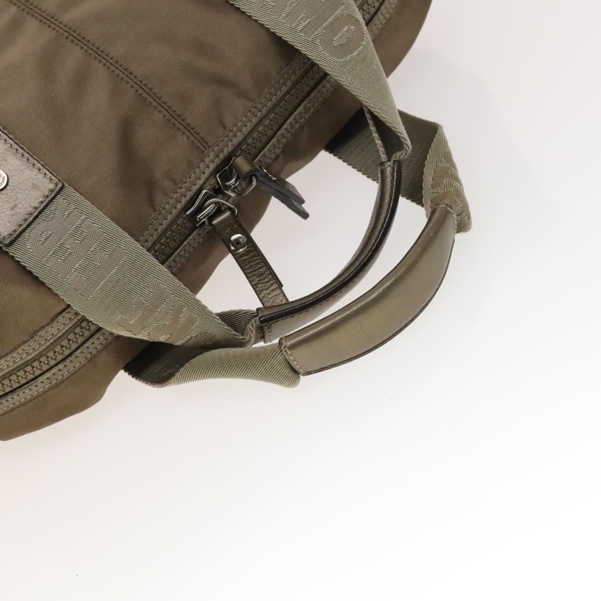 Salvatore Ferragamo Tote Bag Nylon 2way Beige Silver Auth gh287