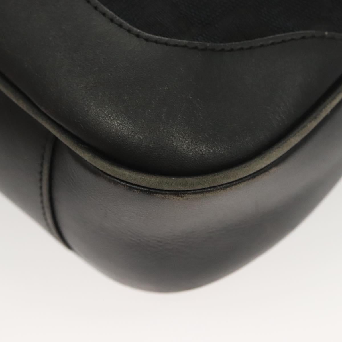 GUCCI GG Canvas Bamboo Hand Bag 2way Black Silver 001 4095 Auth gh297