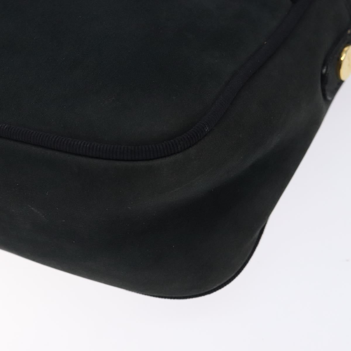 Salvatore Ferragamo Vala Shoulder Bag Suede Navy Gold Auth gh351