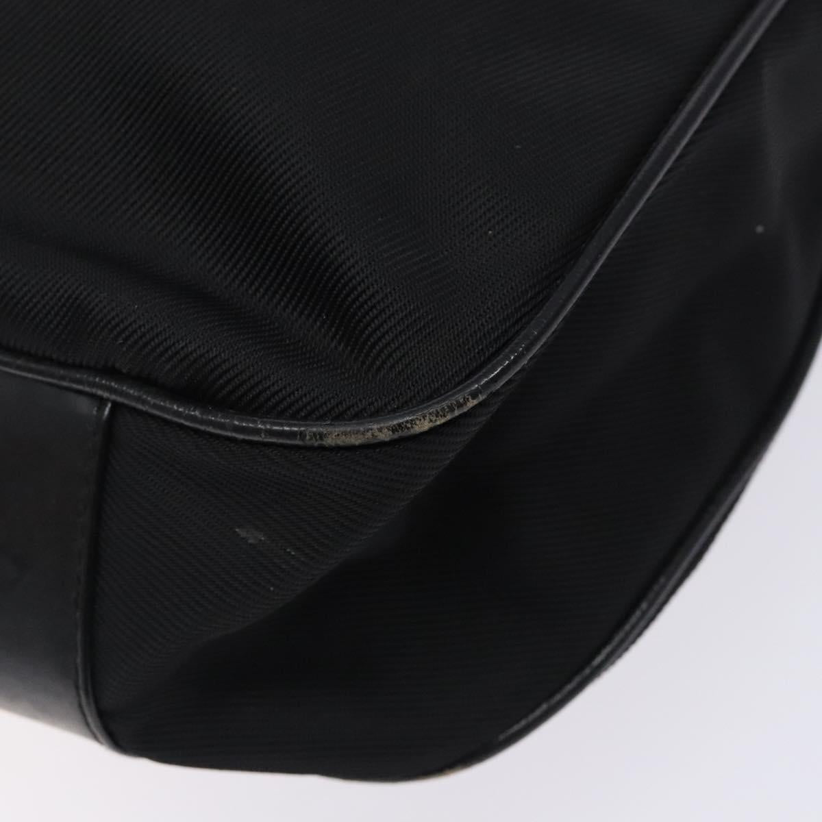 GUCCI Bamboo Hand Bag Nylon Black Silver 001 1998 1577 Auth gh388