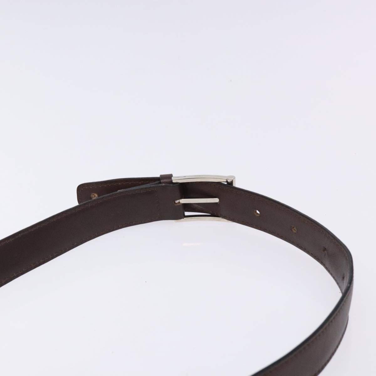 CELINE C Macadam Canvas Shoulder Bag Brown Silver Auth gh393