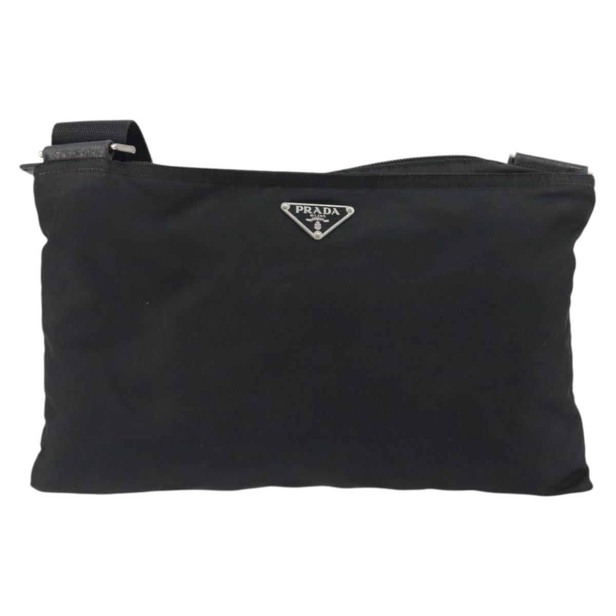 PRADA Shoulder Bag Nylon Black Auth gh414