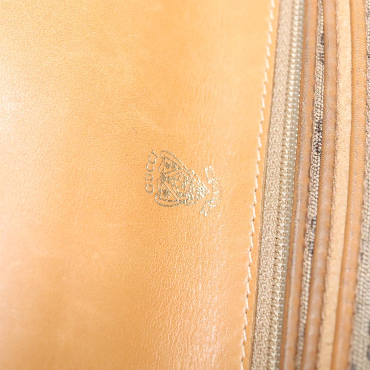 GUCCI Micro GG Supreme Shoulder Bag PVC Beige Gold Auth gh417