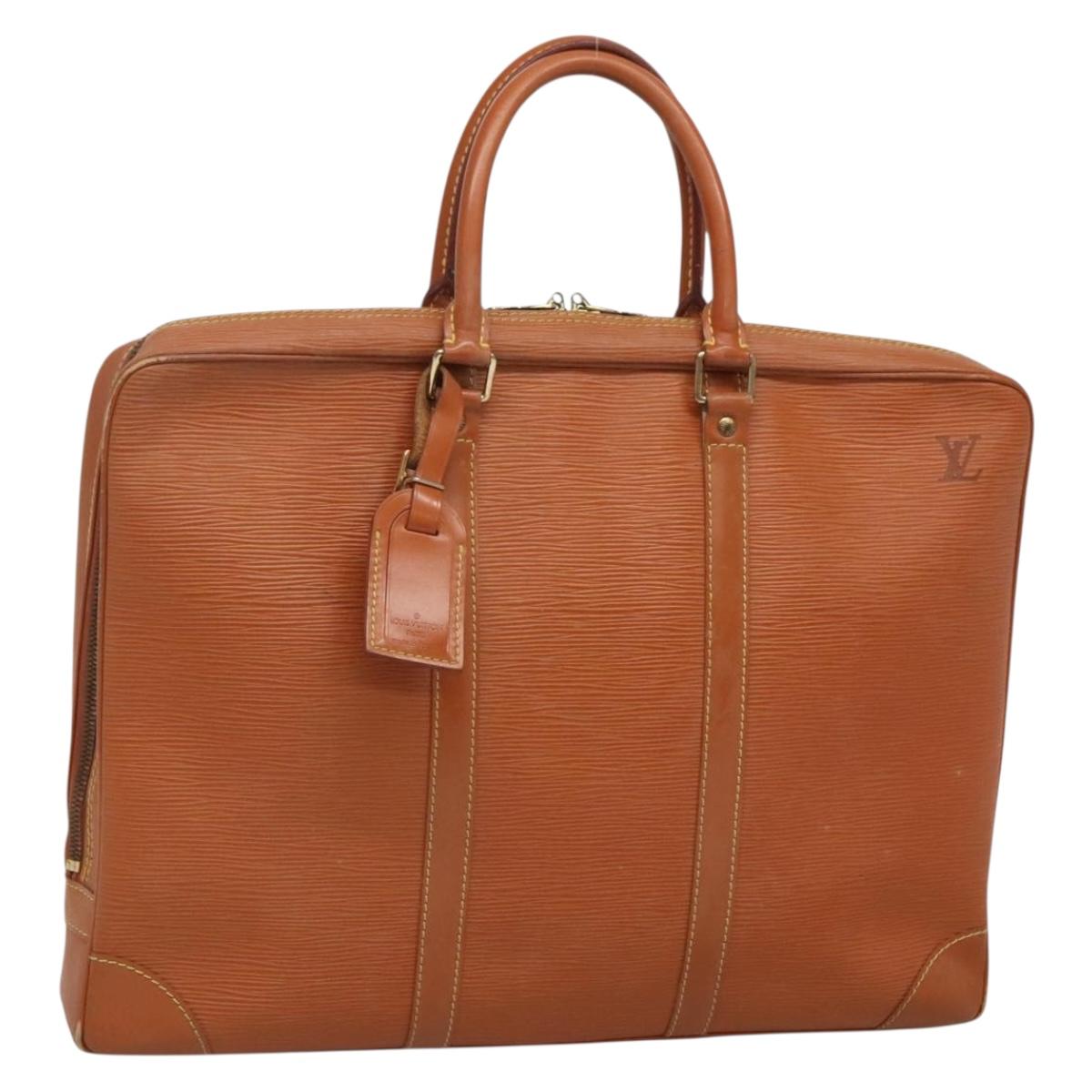 LOUIS VUITTON Epi Porte Documents Voyage Bag Zipangu Gold M54478 LV Auth gh426