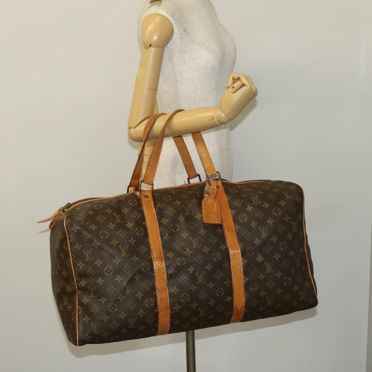 LOUIS VUITTON Monogram Sac Spool 55 Boston Bag M41622 LV Auth gh445