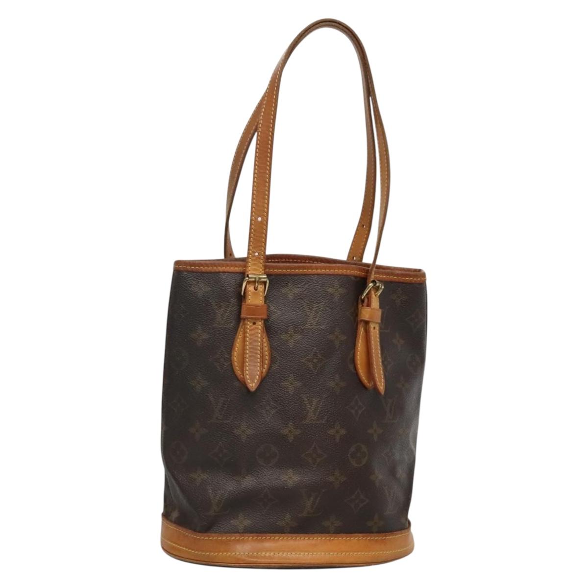 LOUIS VUITTON Monogram Bucket PM Shoulder Bag M42238 LV Auth gh465