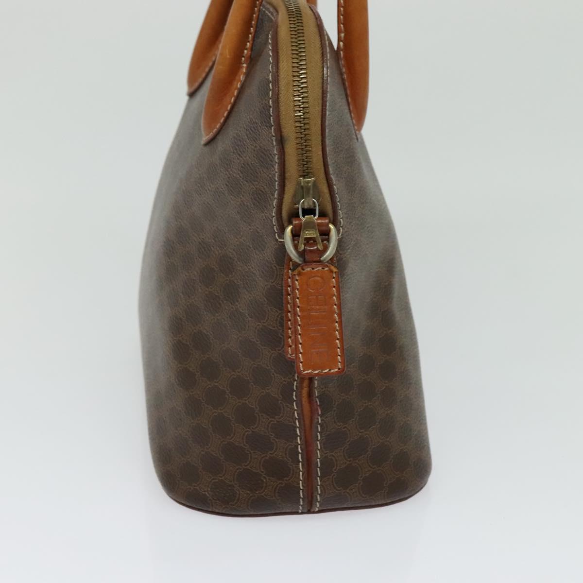 CELINE Macadam Canvas Hand Bag PVC Leather 2way Brown Gold Auth gh488
