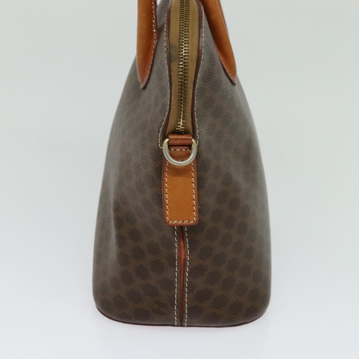 CELINE Macadam Canvas Hand Bag PVC Leather 2way Brown Gold Auth gh488