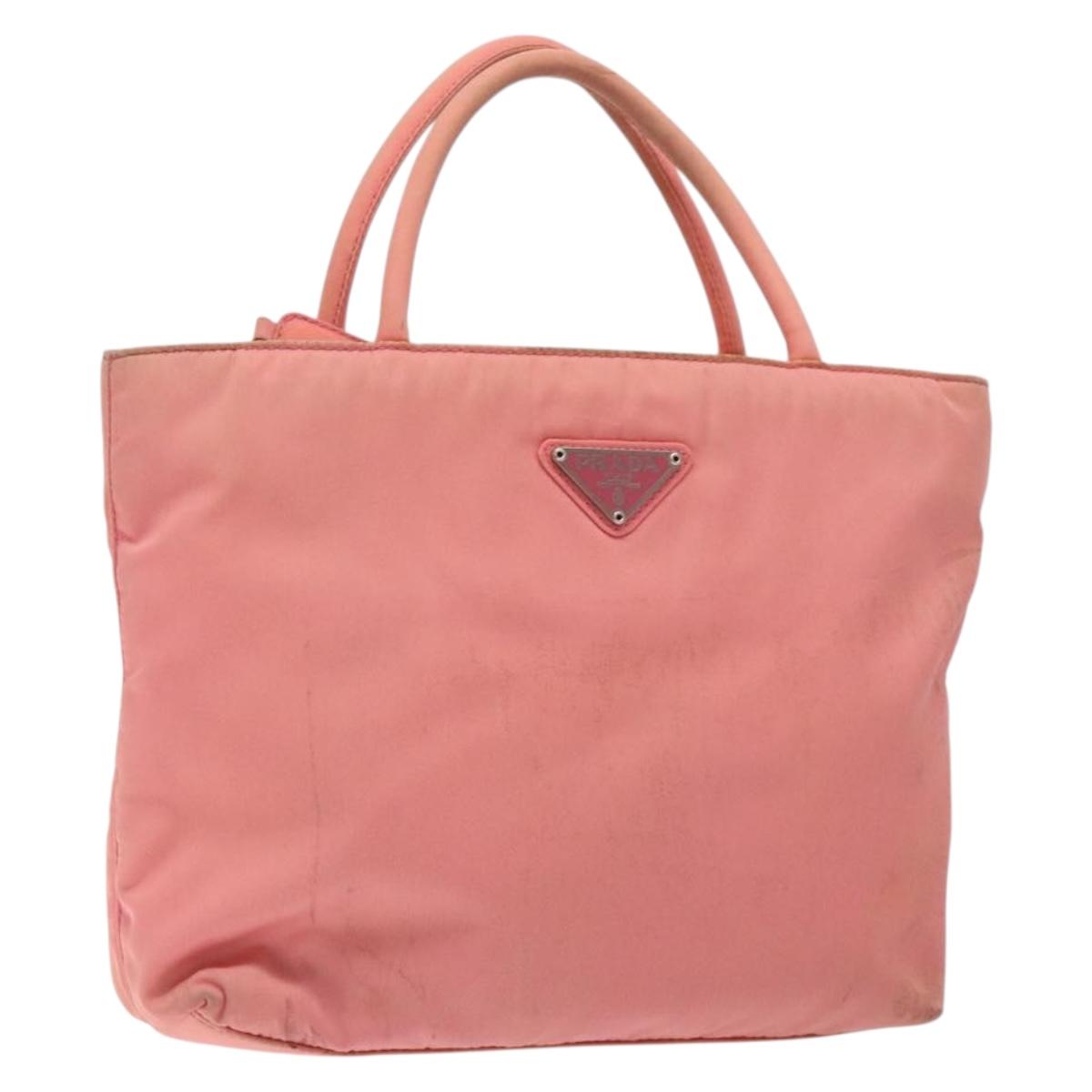 PRADA Hand Bag Nylon Pink Auth gh489