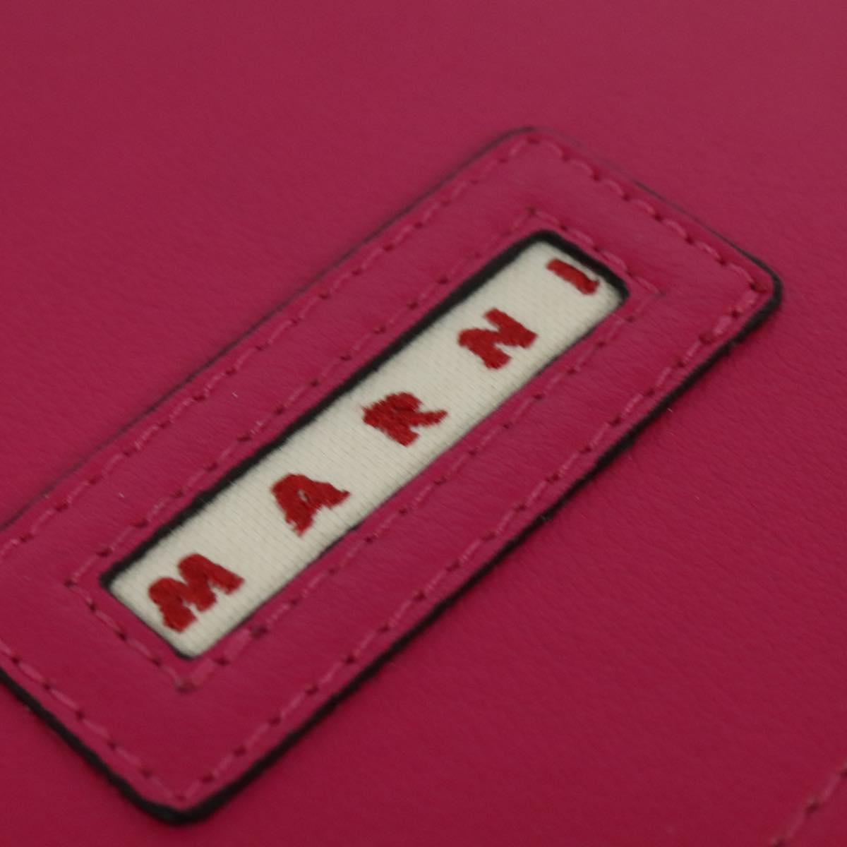 MARNI Tote Bag Leather Pink Auth gh503