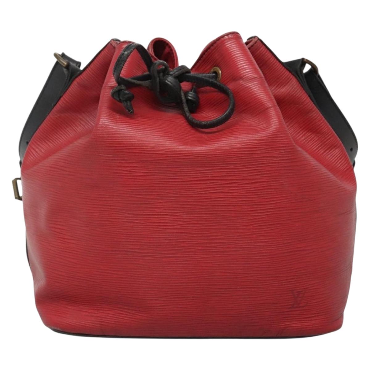 LOUIS VUITTON Epi Petit Noe Shoulder Bag Bicolor Black Red M44017 LV Auth gh506