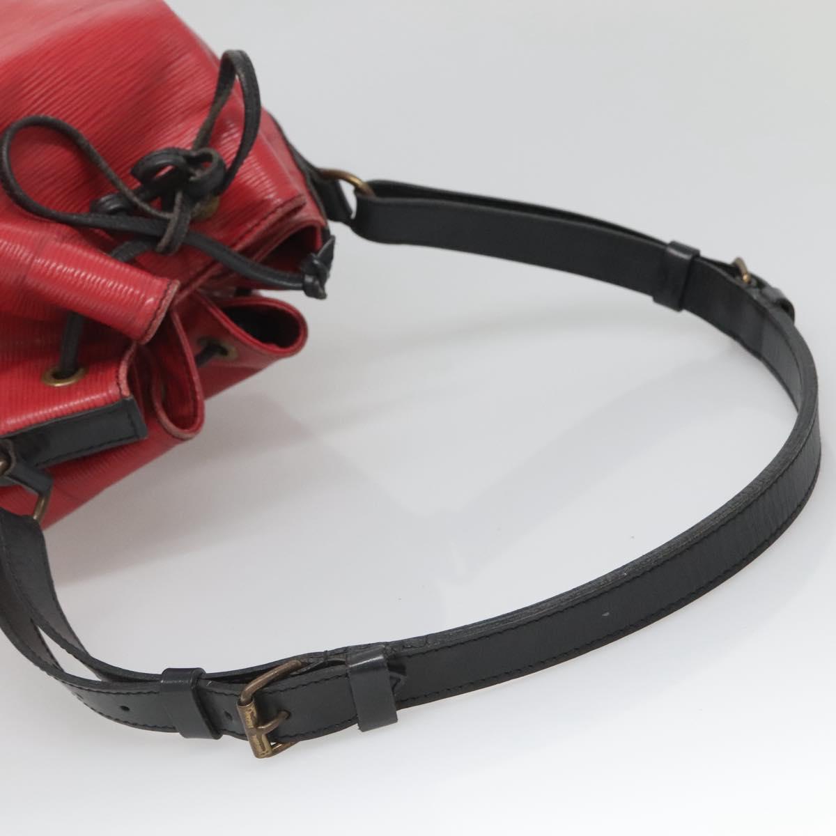 LOUIS VUITTON Epi Petit Noe Shoulder Bag Bicolor Black Red M44017 LV Auth gh506