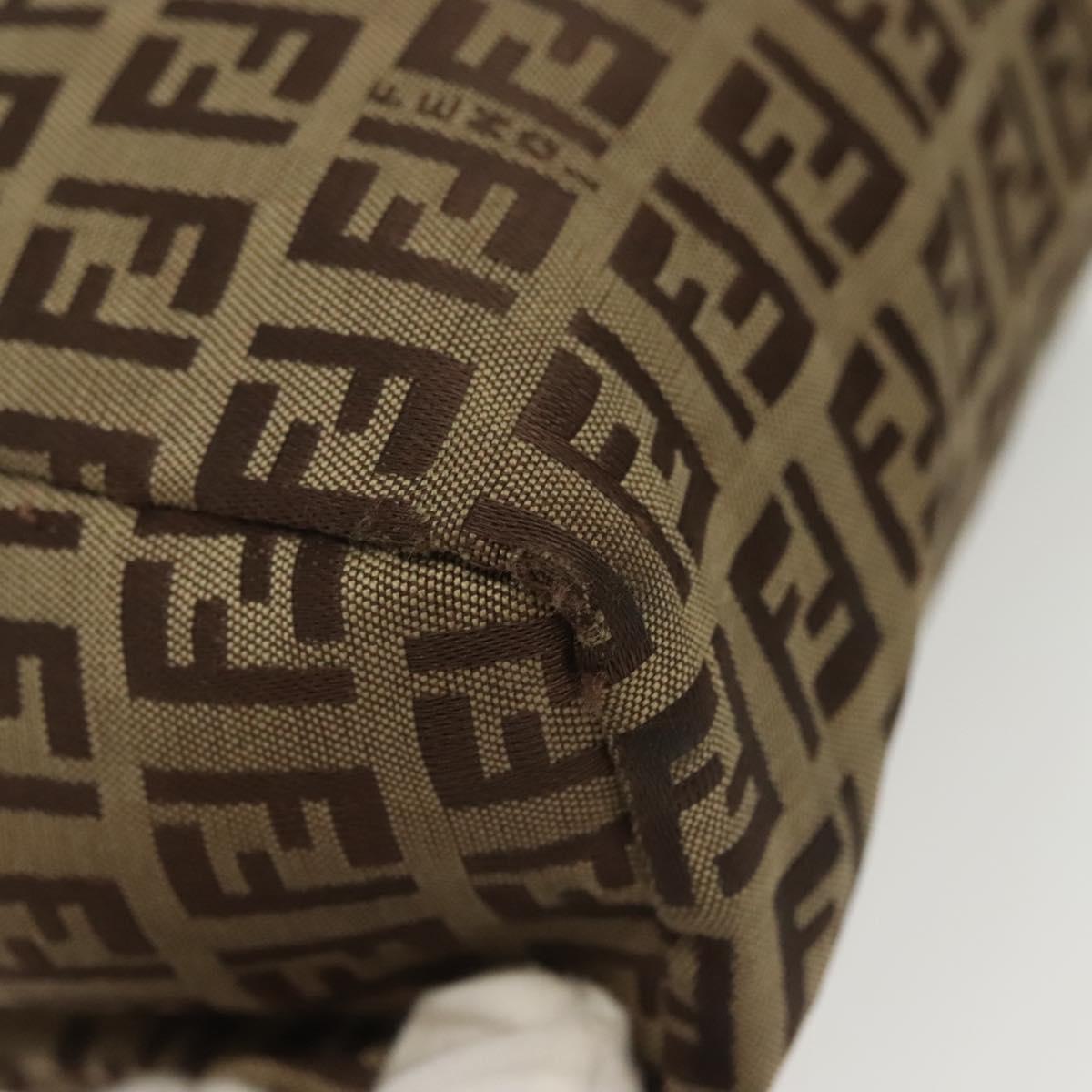 FENDI Zucchino Canvas Hand Bag Beige Auth gh513
