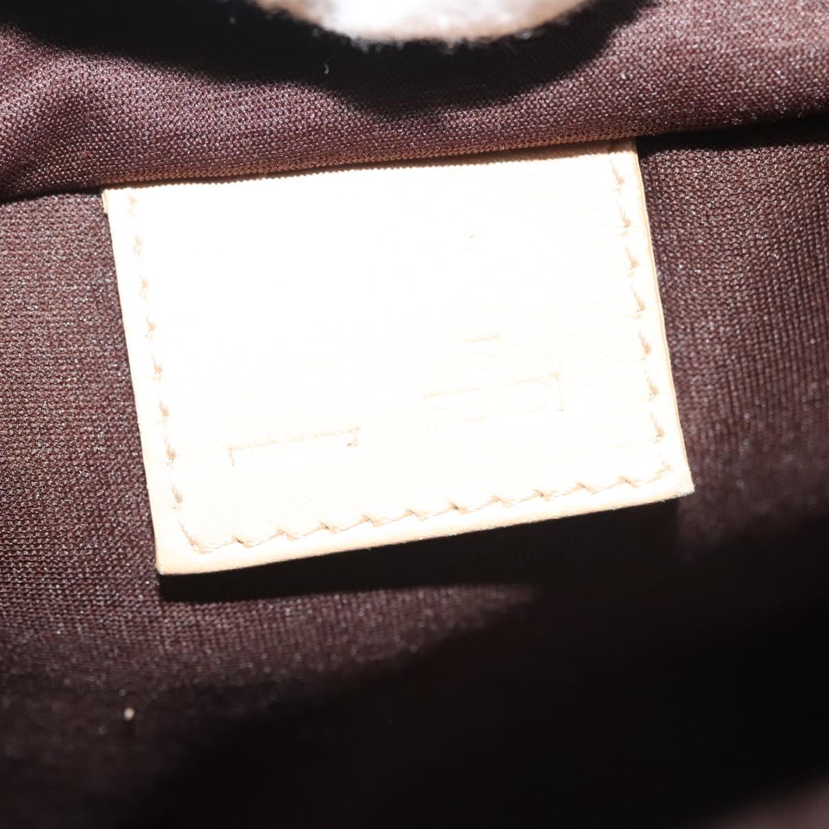 FENDI Zucchino Canvas Hand Bag Beige Auth gh513