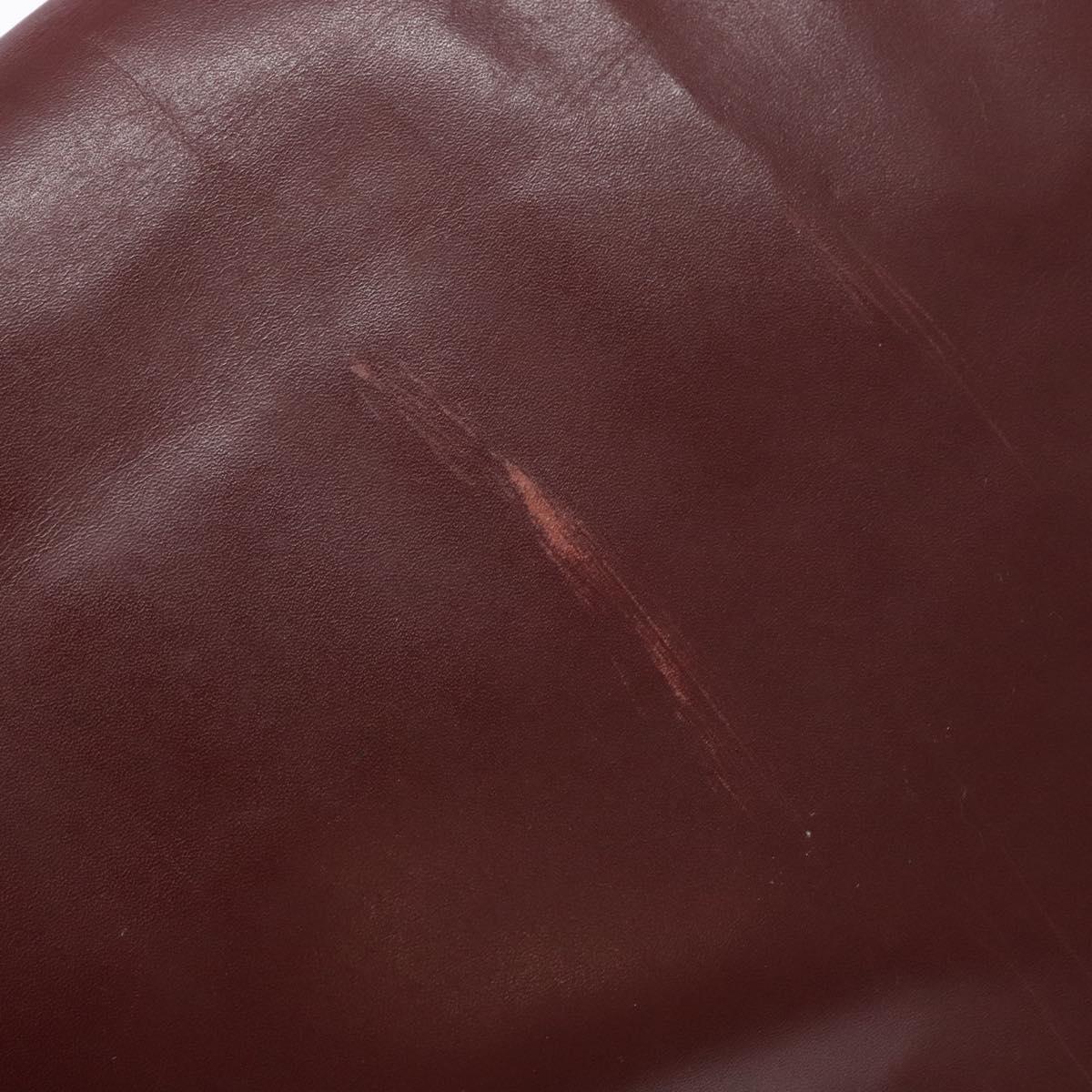 CARTIER Must Line Shoulder Bag Leather Bordeaux Gold Auth gh540