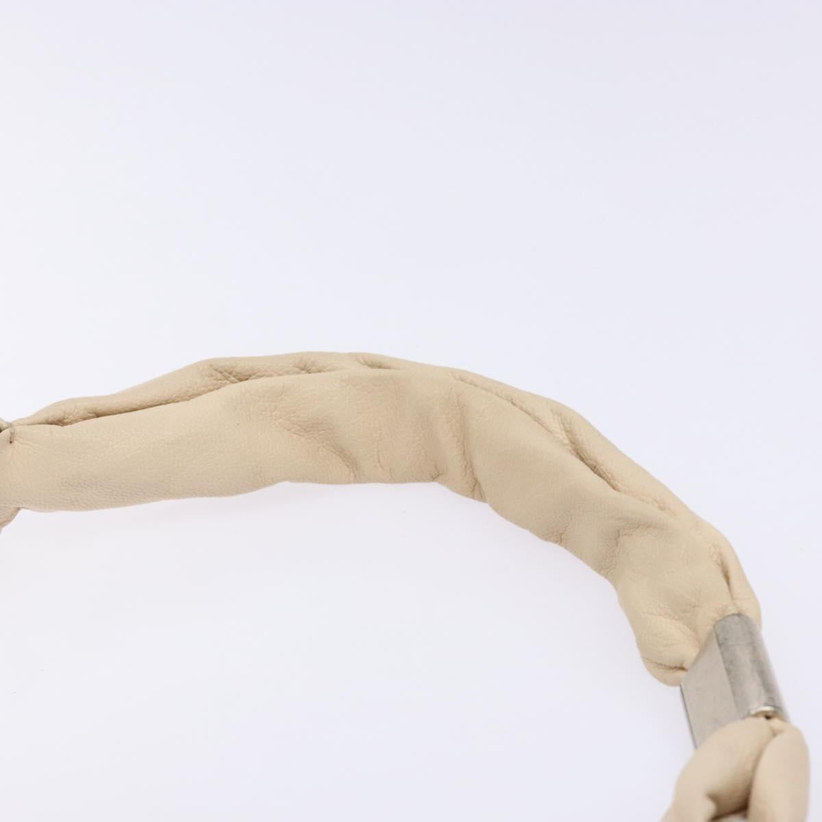 SAINT LAURENT Hand Bag Suede Beige Silver 122245 Auth gh544