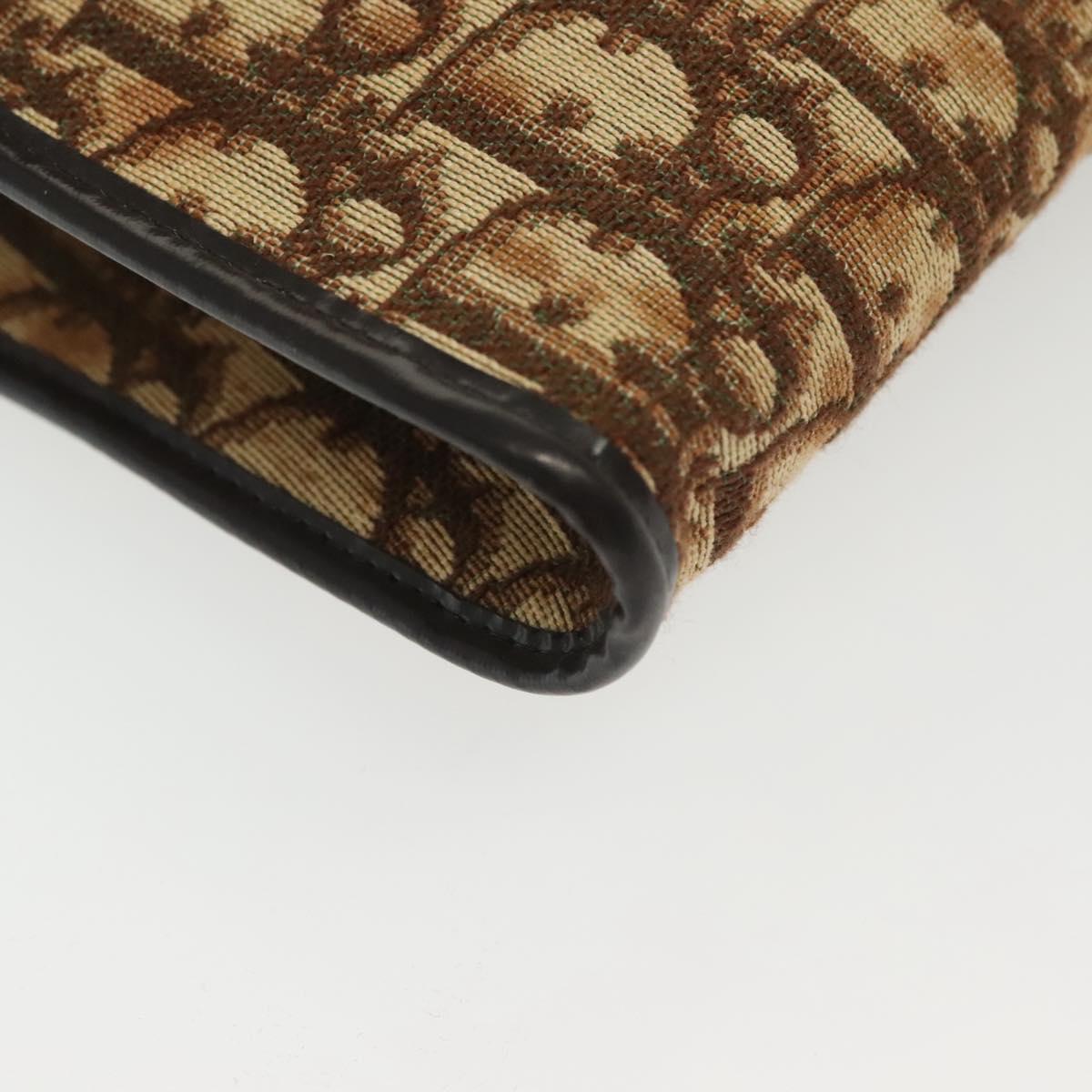 Christian Dior Trotter Canvas Chain Shoulder Bag Brown Gold Auth gh553
