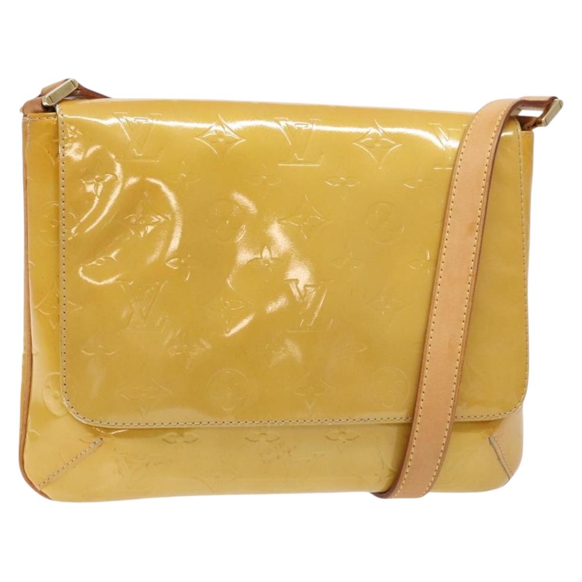 LOUIS VUITTON Monogram Vernis Thompson Street Bag Beige M91301 LV Auth gh569