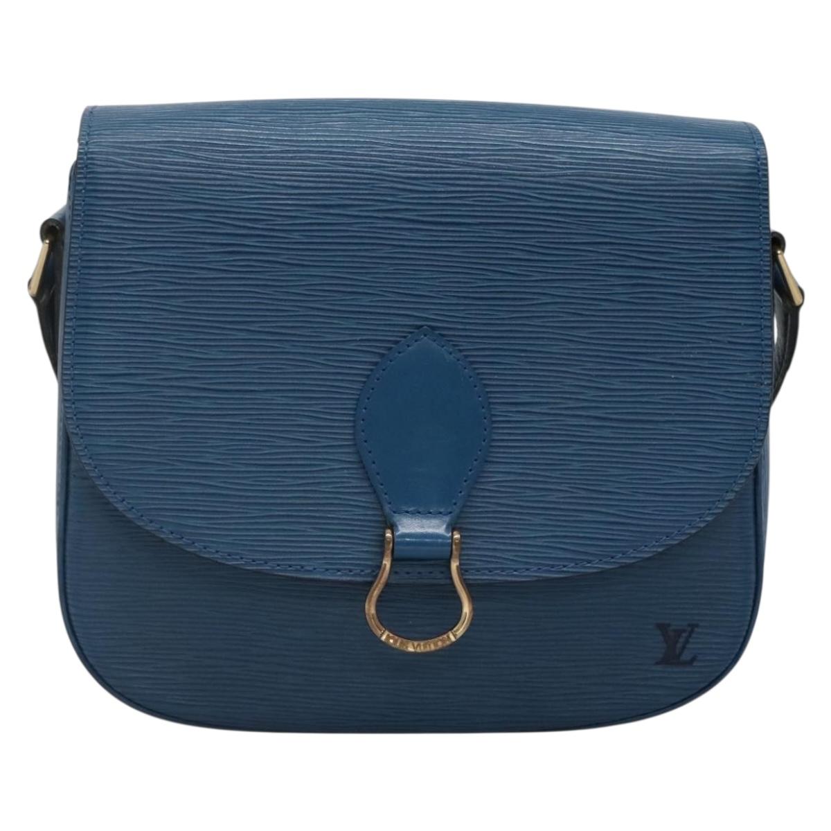 LOUIS VUITTON Epi Saint Cloud GM Shoulder Bag Toledo Blue M52195 LV Auth gh570