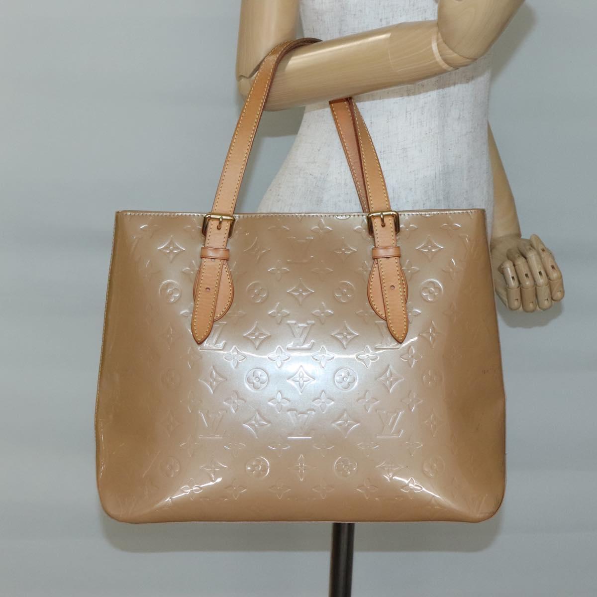 LOUIS VUITTON Monogram Vernis Brentwood Shoulder Bag Noisette M91511 Auth gh577