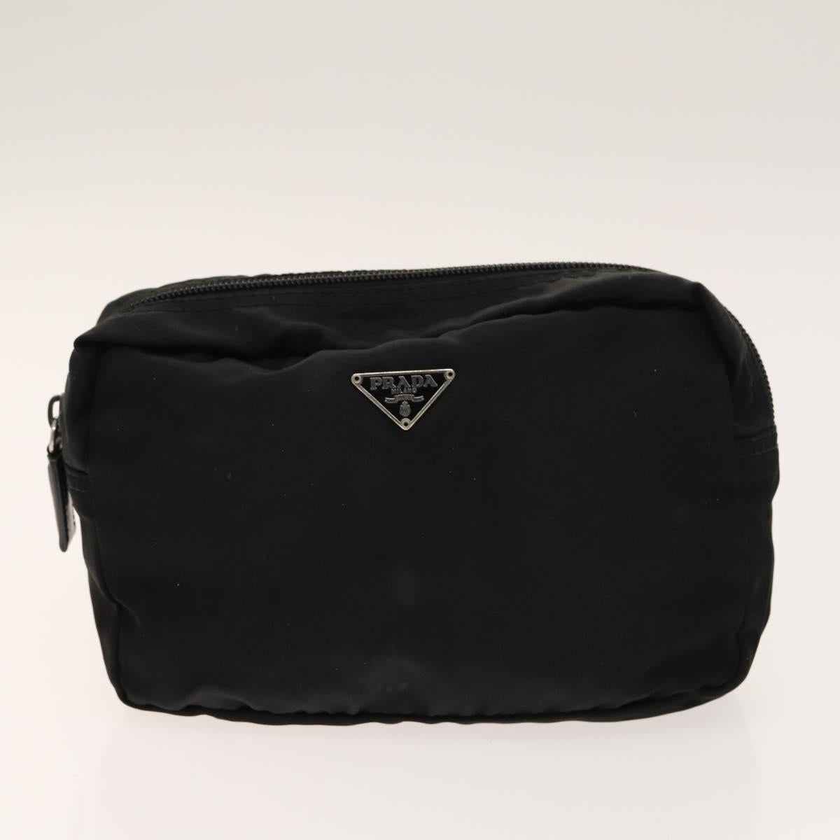 PRADA Pouch Nylon 3Set Black Pink Auth gh587