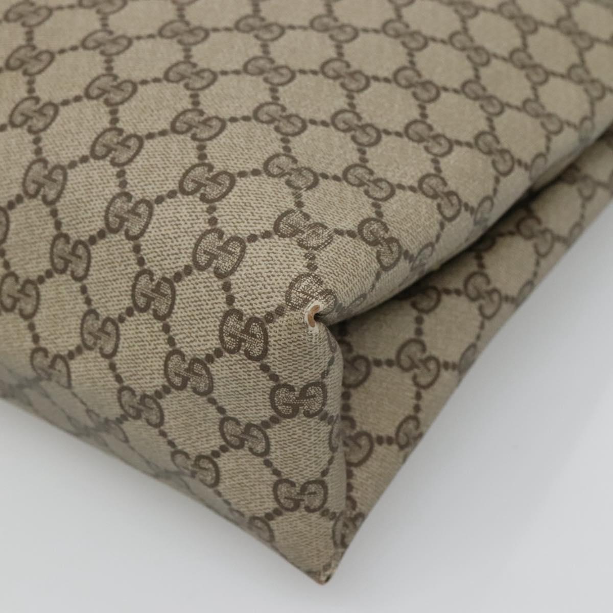 GUCCI GG Supreme Tote Bag PVC Beige Gold 39 02 061 Auth gh588