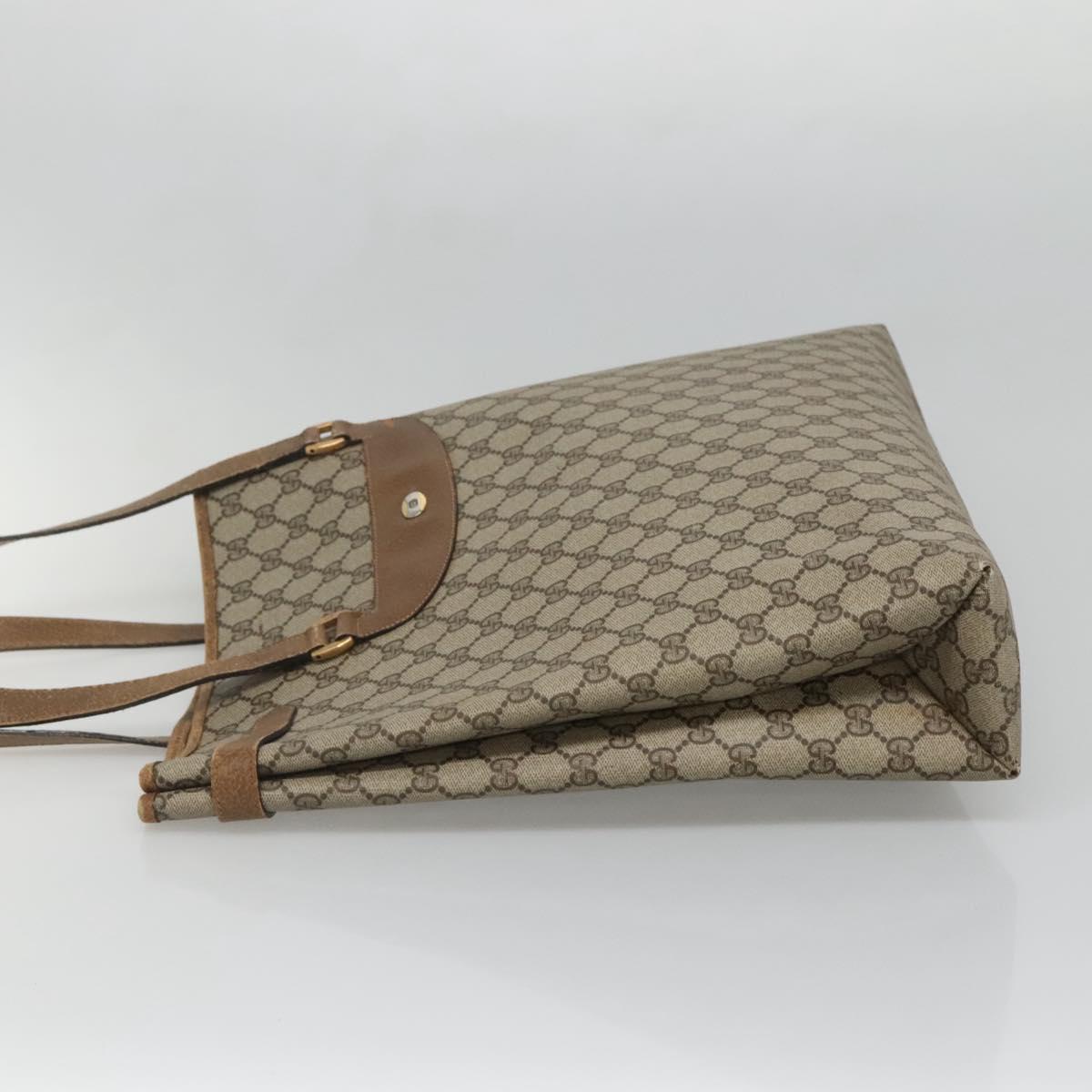 GUCCI GG Supreme Tote Bag PVC Beige Gold 39 02 061 Auth gh588