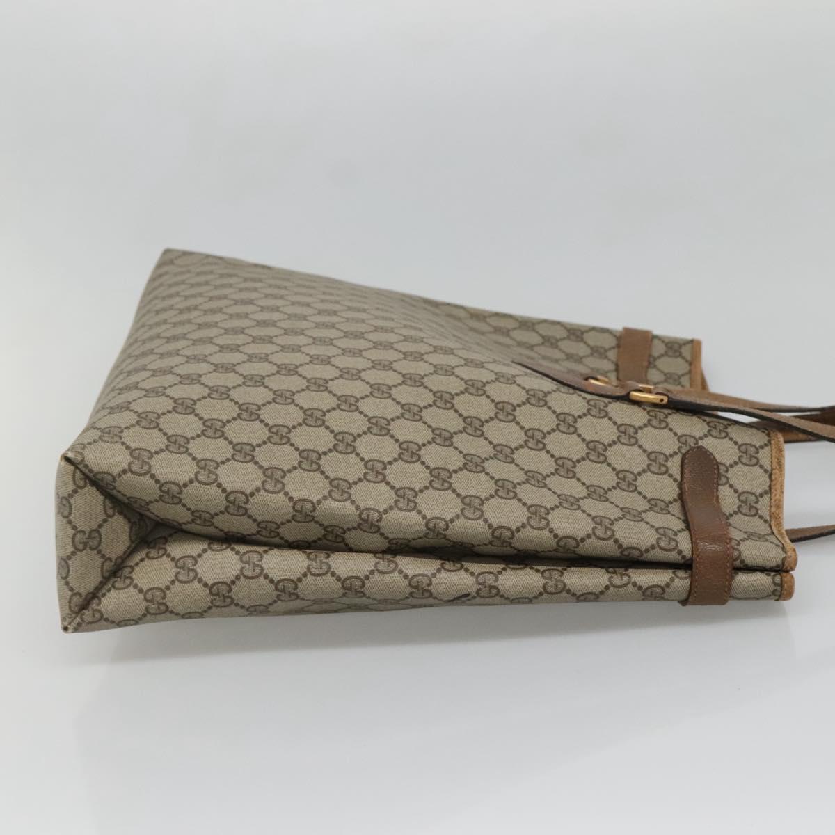 GUCCI GG Supreme Tote Bag PVC Beige Gold 39 02 061 Auth gh588
