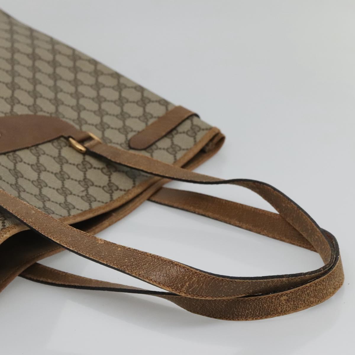 GUCCI GG Supreme Tote Bag PVC Beige Gold 39 02 061 Auth gh588