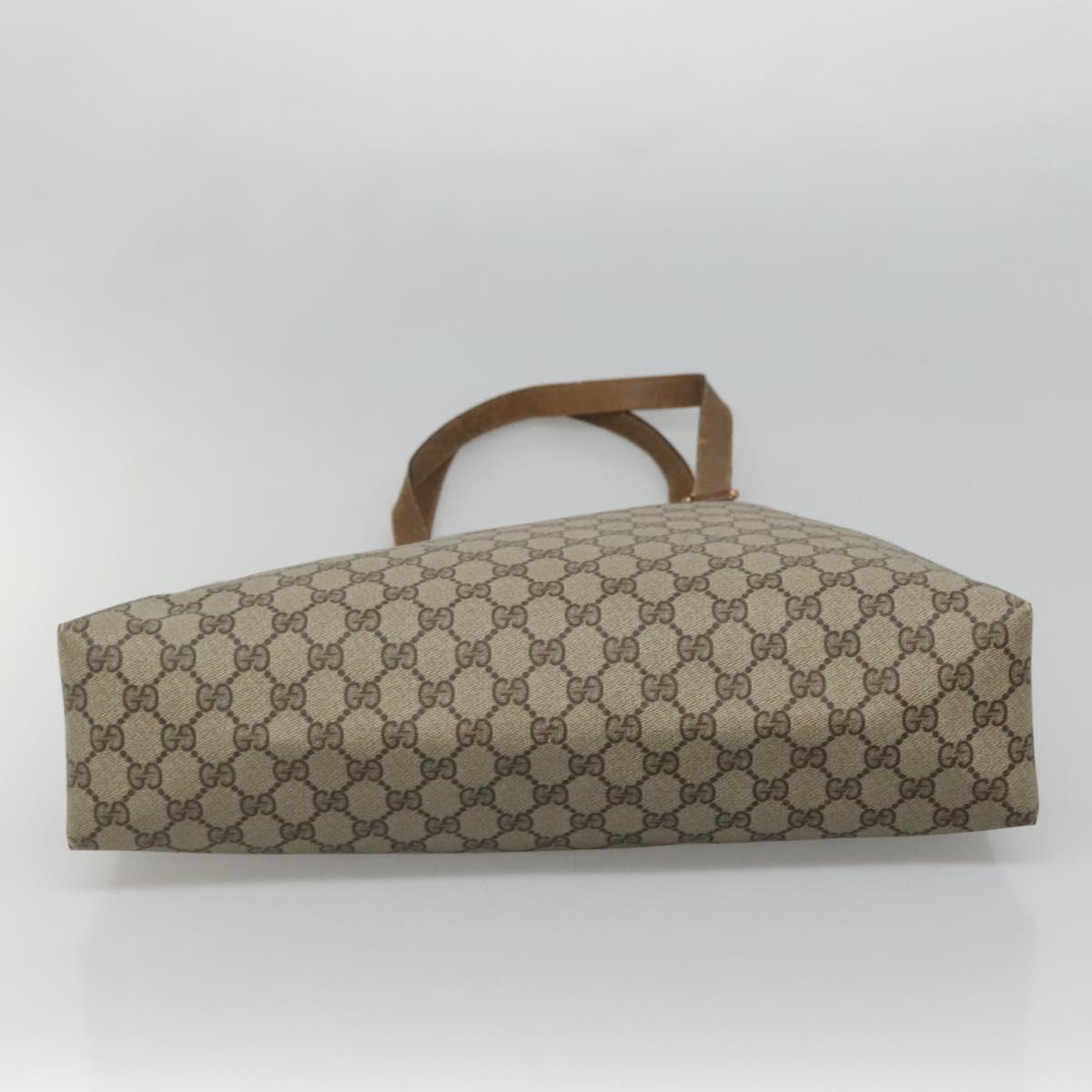GUCCI GG Supreme Tote Bag PVC Beige Gold 39 02 061 Auth gh588