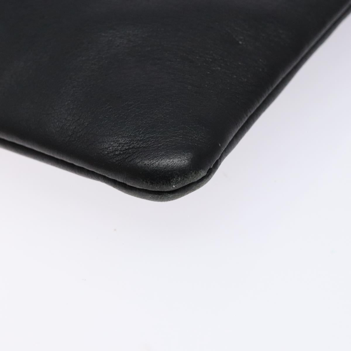 BALENCIAGA Clutch Bag Leather Black Silver 485110 Auth gh590