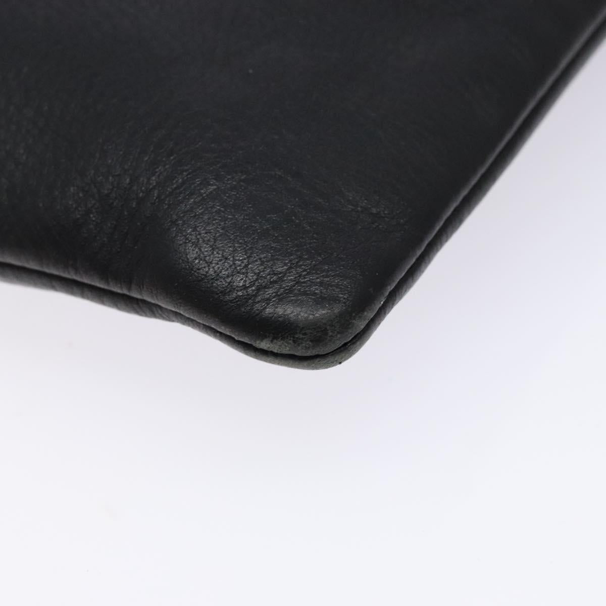 BALENCIAGA Clutch Bag Leather Black Silver 485110 Auth gh590