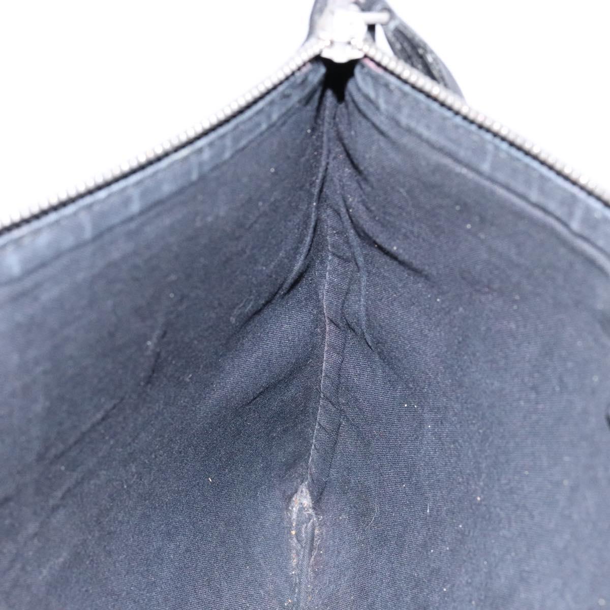 BALENCIAGA Clutch Bag Leather Black Silver 485110 Auth gh590