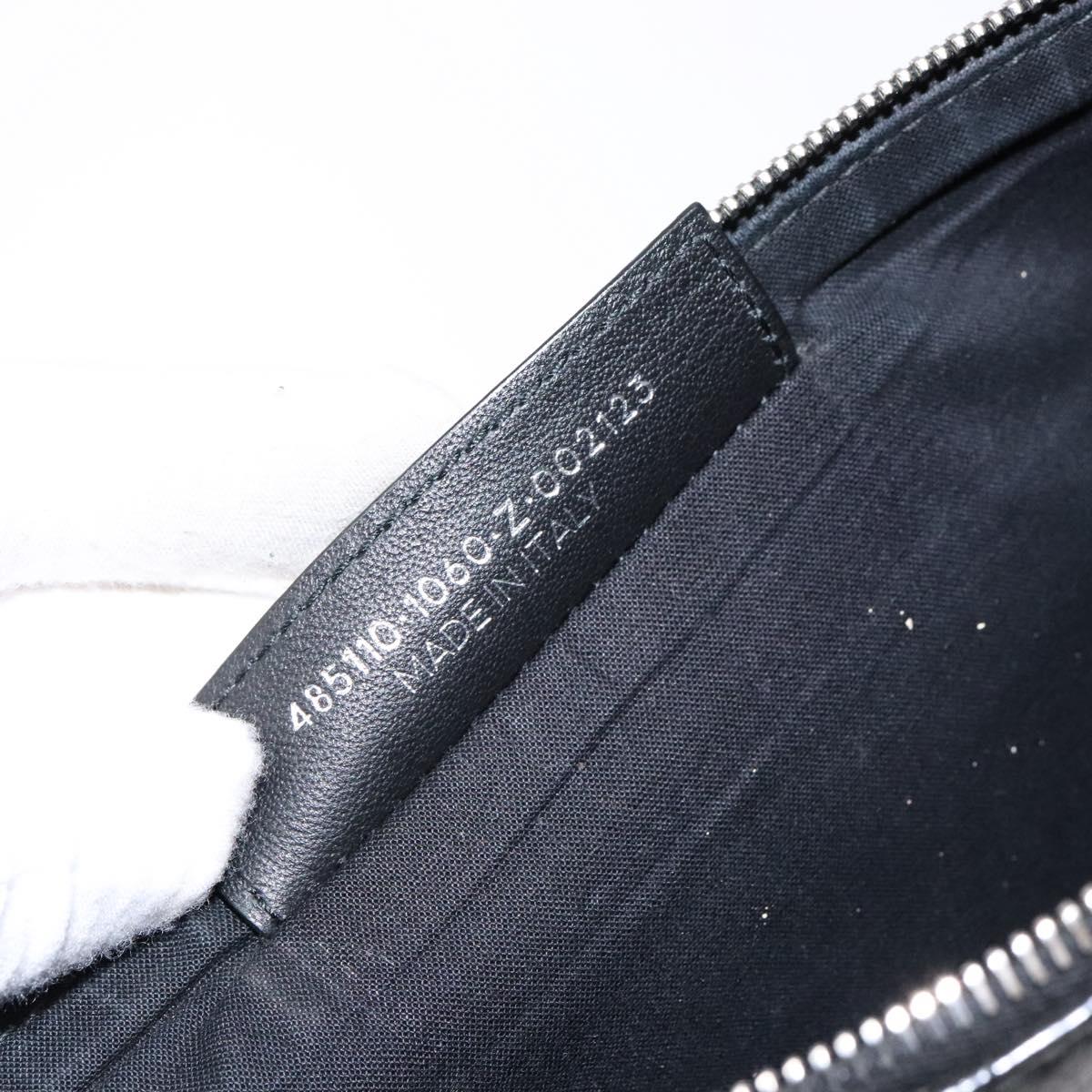 BALENCIAGA Clutch Bag Leather Black Silver 485110 Auth gh590