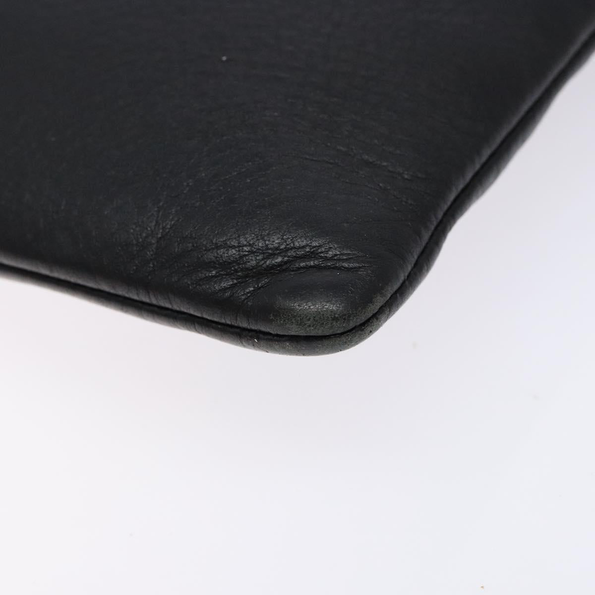 BALENCIAGA Clutch Bag Leather Black Silver 485110 Auth gh590