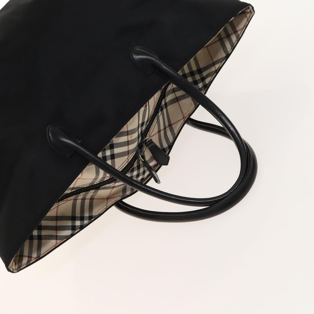 BURBERRY Nova Check Hand Bag Nylon 2Set Black Blue Auth gh596