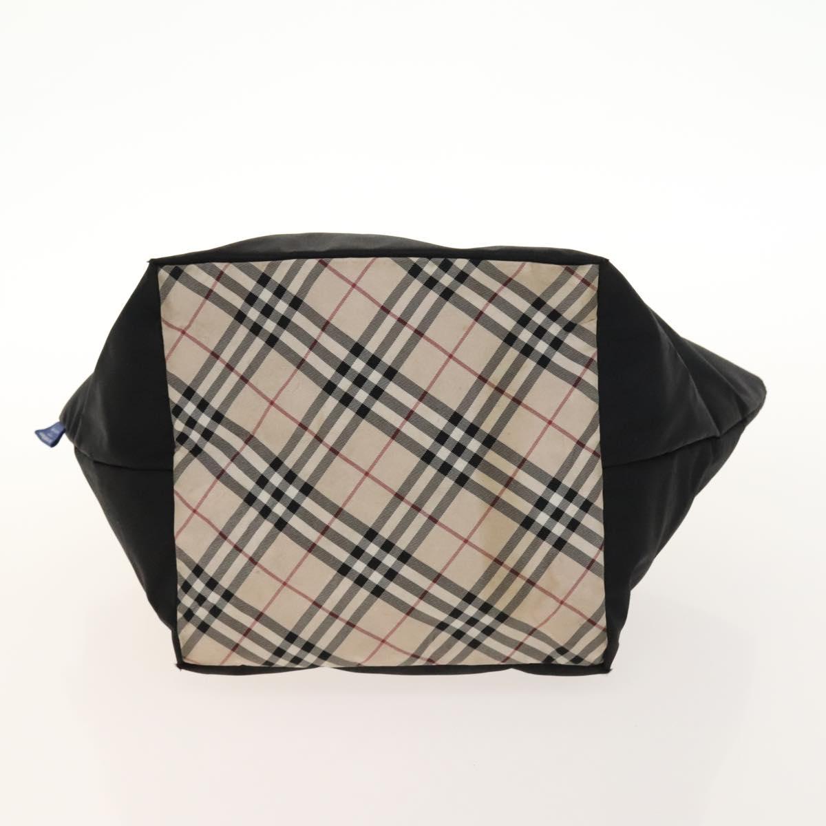 BURBERRY Nova Check Hand Bag Nylon 2Set Black Blue Auth gh596