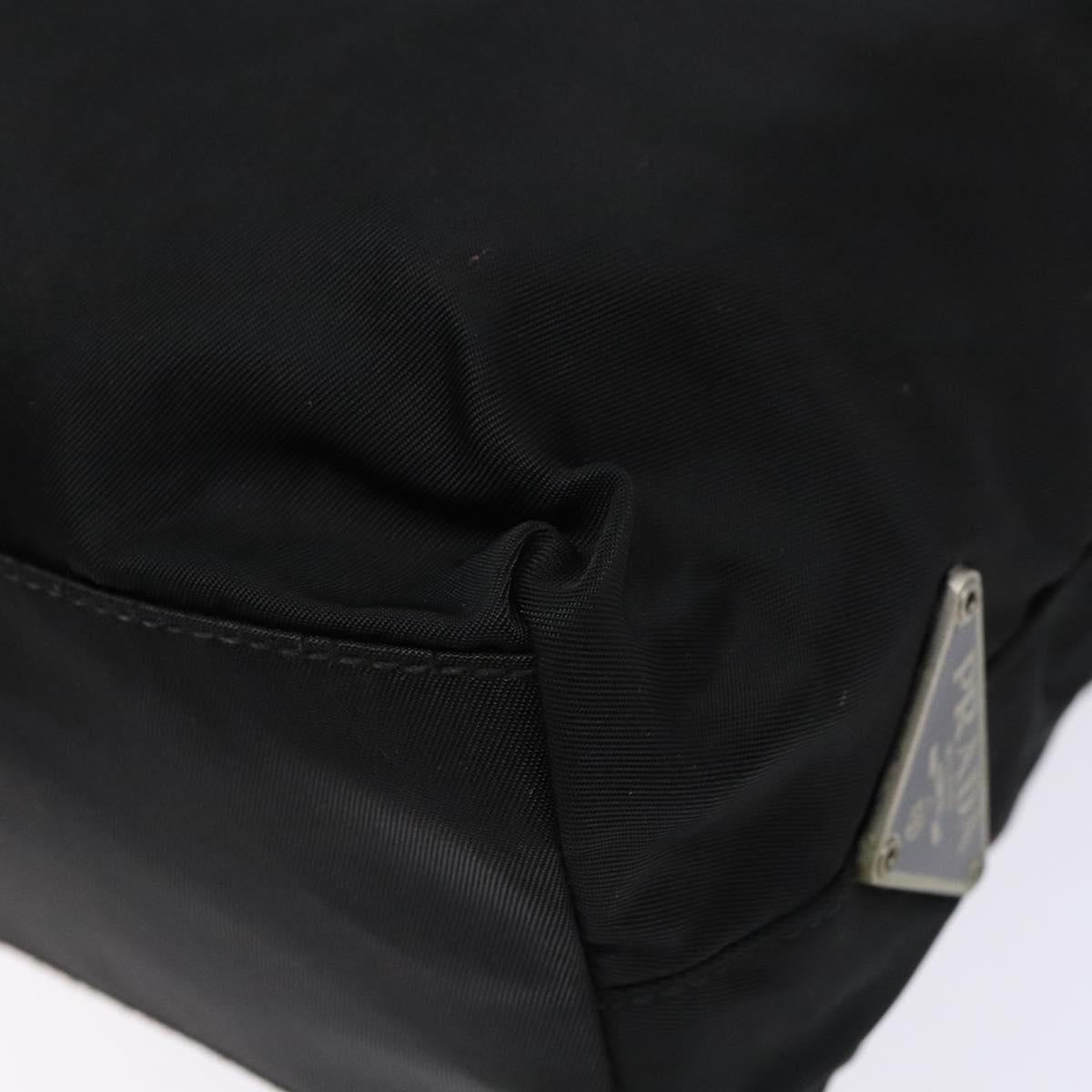 PRADA Hand Bag Nylon Black Silver Auth gh600