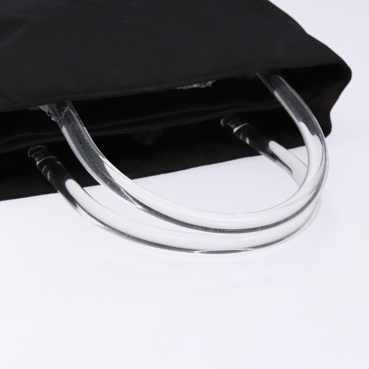 PRADA Hand Bag Nylon Black Silver Auth gh600