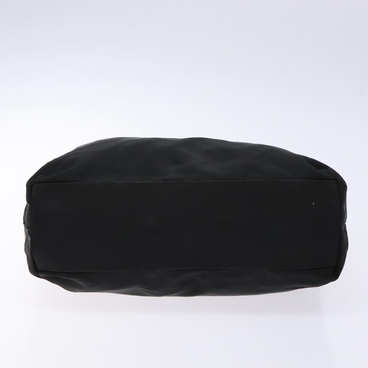 PRADA Hand Bag Nylon Black Silver Auth gh600