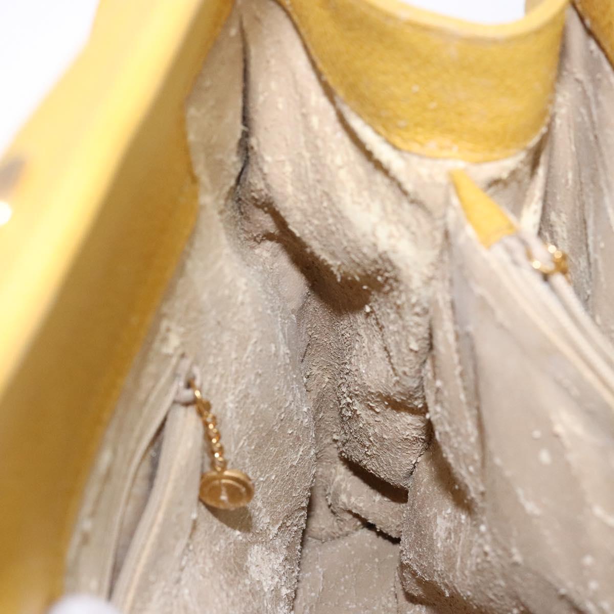 GUCCI Bamboo Hand Bag Suede Leather Yellow Gold 002 2853 0260 0 Auth gh602