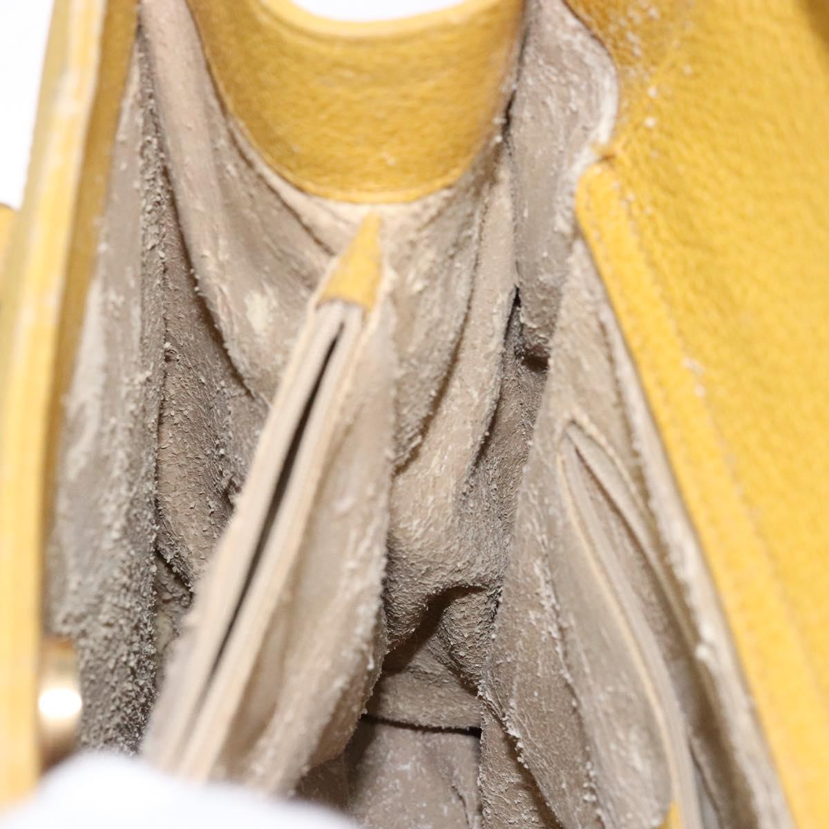 GUCCI Bamboo Hand Bag Suede Leather Yellow Gold 002 2853 0260 0 Auth gh602