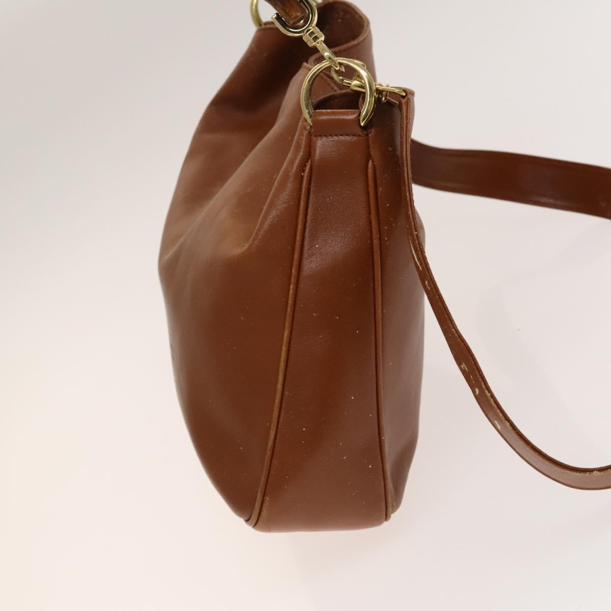 GUCCI Bamboo Hand Bag Leather 2way Brown Gold 001 2113 1638 Auth gh612