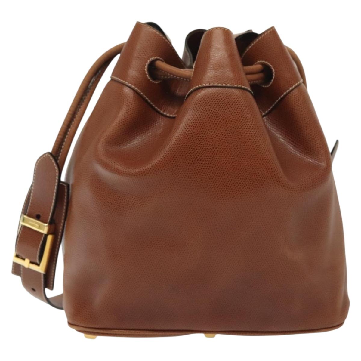 Salvatore Ferragamo Shoulder Bag Leather Brown Auth gh614