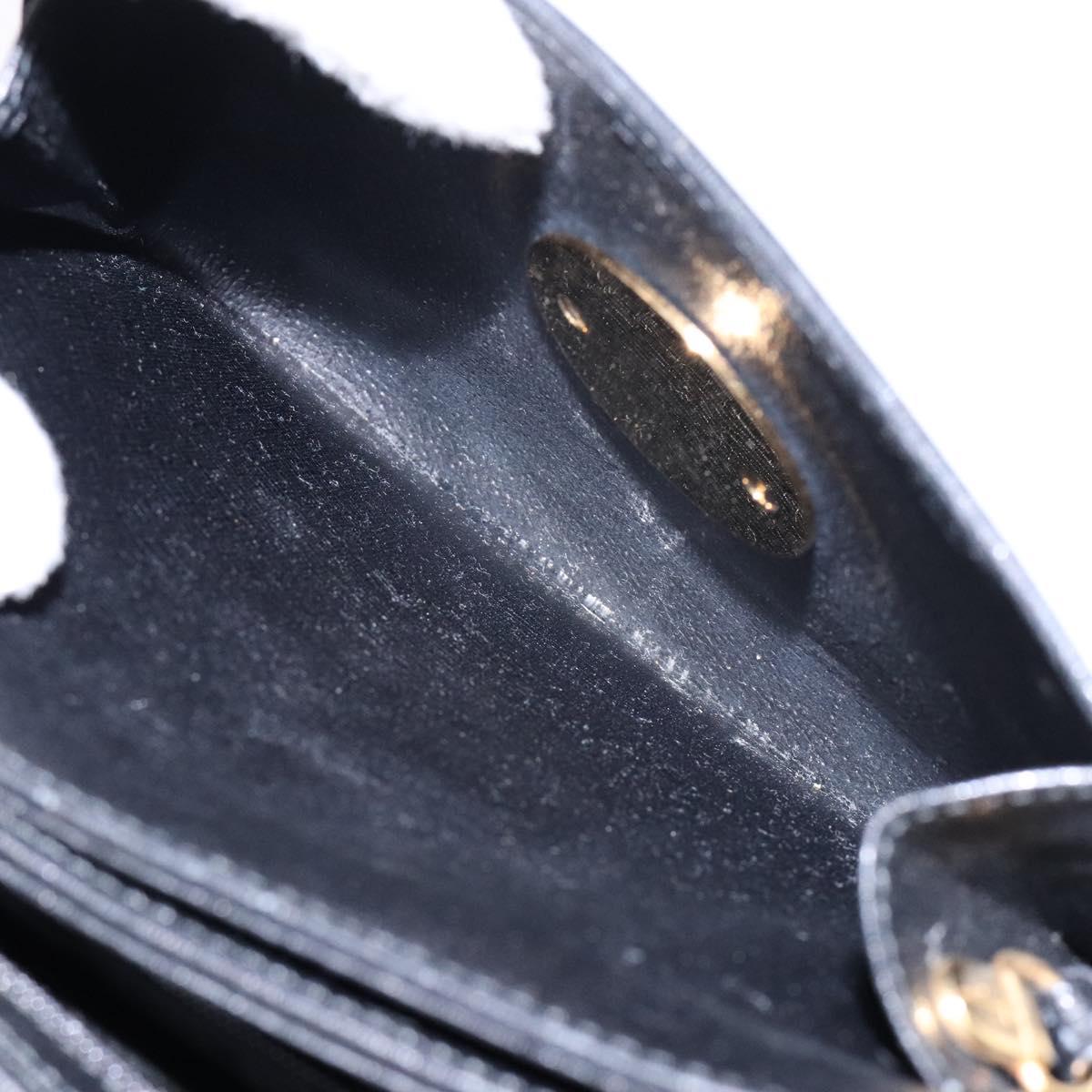 Salvatore Ferragamo Hand Bag Leather 2way Black Gold Auth gh621