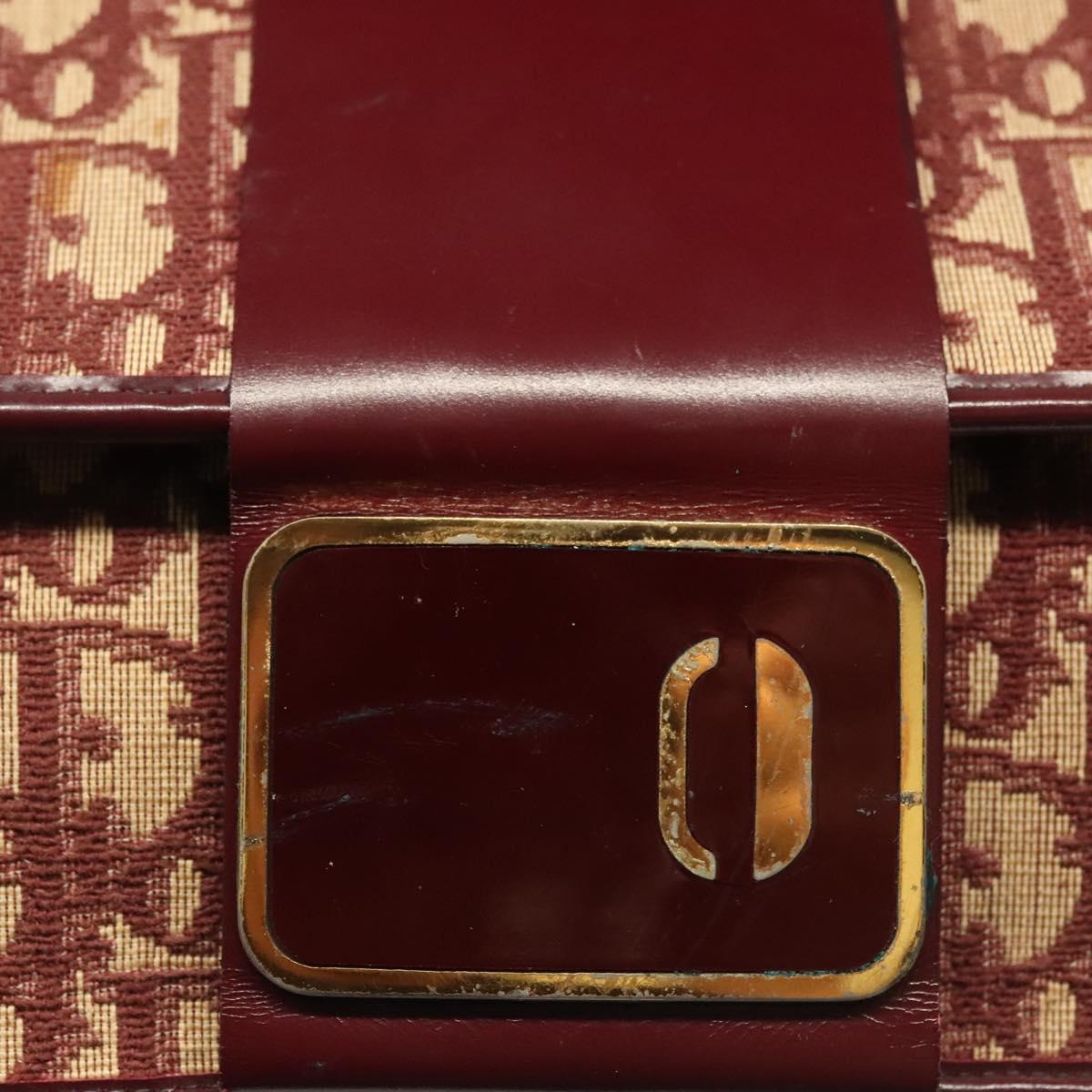 Christian Dior Trotter Canvas Clutch Bag Brown Gold Auth gh634