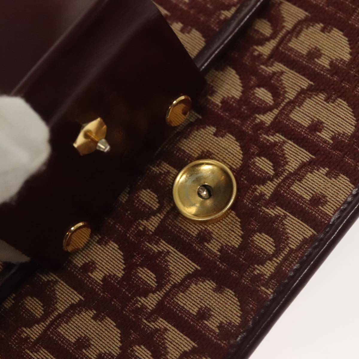 Christian Dior Trotter Canvas Clutch Bag Brown Gold Auth gh634
