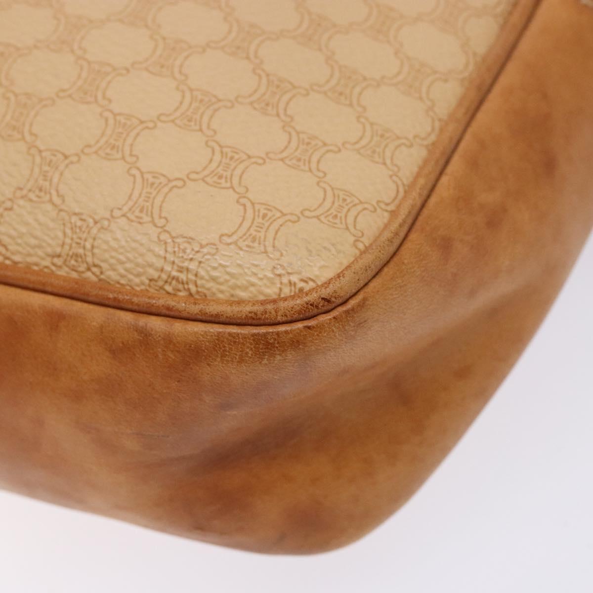 CELINE Macadam Canvas Hand Bag PVC Beige Gold Auth gh636