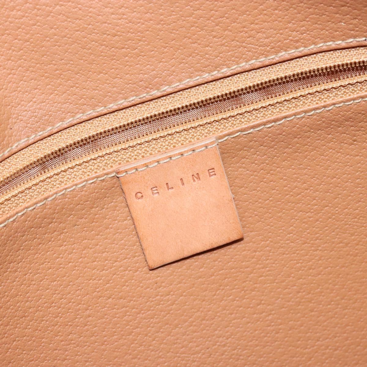 CELINE Macadam Canvas Hand Bag PVC Beige Gold Auth gh636